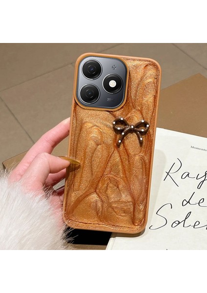 Tecno Spark 20C Uyumlu Kılıf Zebana Fionka Silikon Kılıf Kahverengi