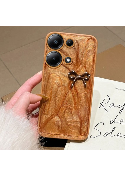 Xiaomi Poco M6 Pro Uyumlu Kılıf Zebana Fionka Silikon Kılıf Kahverengi