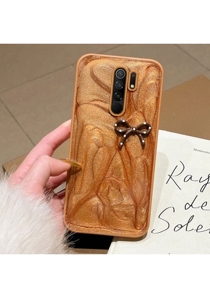 Xiaomi Redmi 9 Uyumlu Kılıf Zebana Fionka Silikon Kılıf Kahverengi