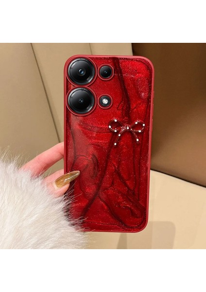 Xiaomi Poco M6 Pro Uyumlu Kılıf Zebana Fionka Silikon Kılıf Kırmızı