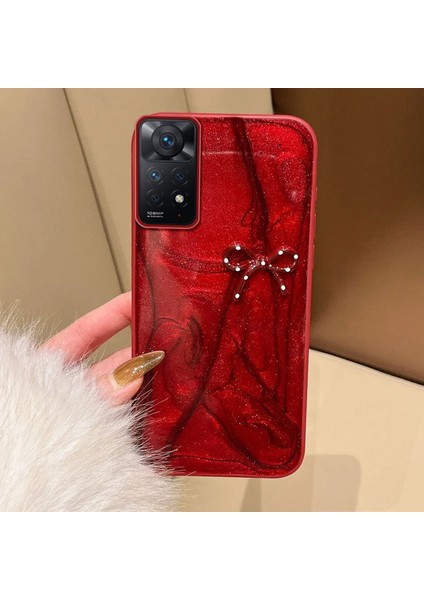 Xiaomi Redmi Note 11 Pro Uyumlu Kılıf Zebana Fionka Silikon Kılıf Kırmızı