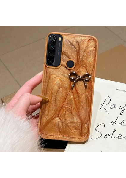 Xiaomi Redmi Note 8 Uyumlu Kılıf Zebana Fionka Silikon Kılıf Kahverengi