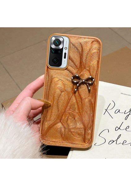 Xiaomi Redmi Note 10 Pro Max Uyumlu Kılıf Zebana Fionka Silikon Kılıf Kahverengi