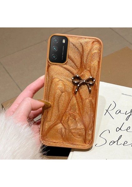 Xiaomi Poco M3 Uyumlu Kılıf Zebana Fionka Silikon Kılıf Kahverengi