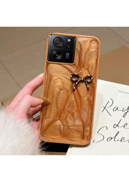 Xiaomi Mi 13T Pro Uyumlu Kılıf Zebana Fionka Silikon Kılıf Kahverengi