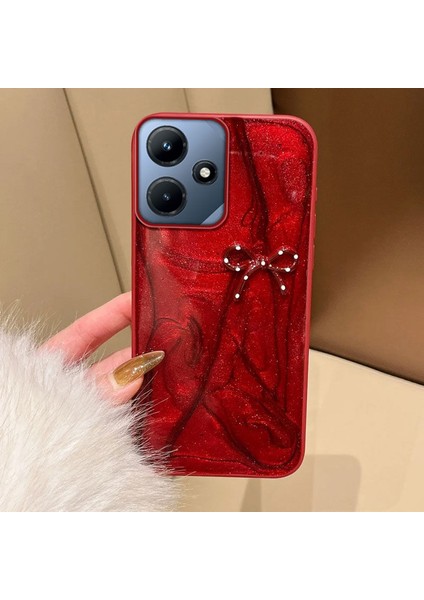 Infinix Hot 30I Uyumlu Kılıf Zebana Fionka Silikon Kılıf Kırmızı