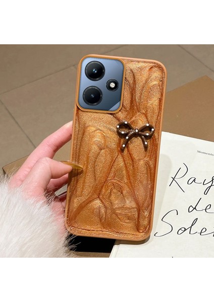 Infinix Hot 30I Uyumlu Kılıf Zebana Fionka Silikon Kılıf Kahverengi