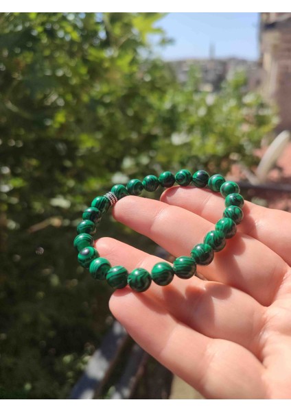 Malahit Taşı Kolye Bileklik Seti modelleri