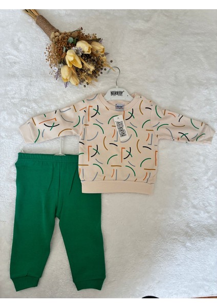 Tuembaby %100 Cotton Kumaş Unisex Beli Lastikli 2 Parça Alt-Üst Takım modelleri