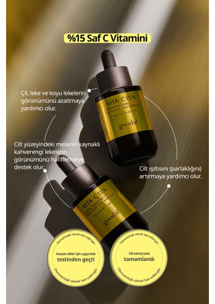 %15 Saf C Vitamini Içerikli Konsantre Ampul Goodal Green Tangerine Vita C 15 Dark Spot Care Ampoule modelleri