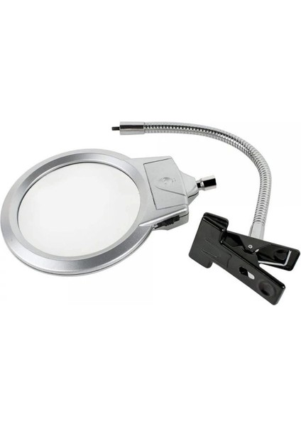 2.5X130 mm 5X24 mm LED Aydınlatmalı Büyüteç,masa Üstü Metal Hortum MANDALLIMG15124C