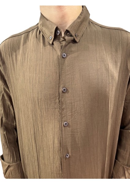 Lastman Keten Oversize Gömlek Kahverengi fiyatları