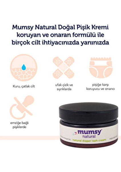 Pişik Kremi 100 ml Organik Doğal İçeriklerle Hassas Ciltler için Özel Formül