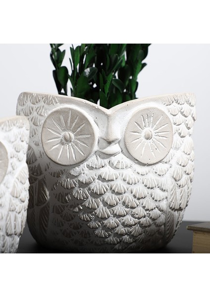 Baykuş Saksı Küçük Boy Beyaz fırsatları