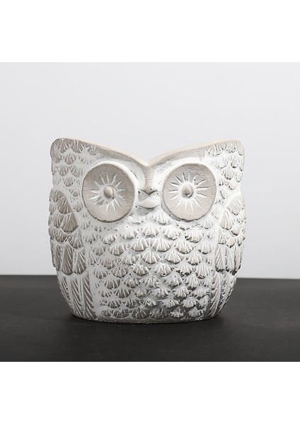 Baykuş Saksı Küçük Boy Beyaz indirimleri