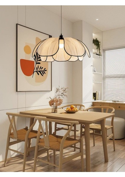 Modern Tasarım Çiçek Sarkıt Avize Rattan Boheme Salon Oturma Odası Mutfak Avizesi