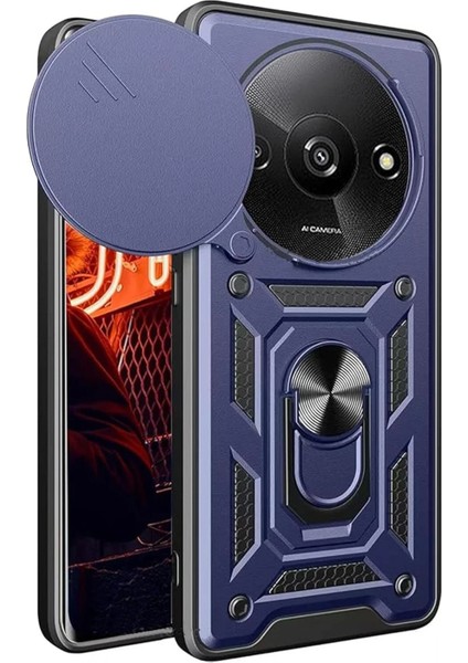 Zengezur Newface Xiaomi Redmi A3 4g Kılıf Pars Lens Yüzüklü Silikon - Lacivert