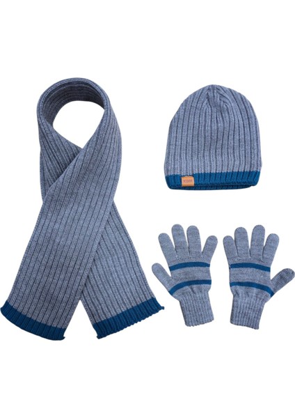 Erkek Çocuk Şapka, Atkı ve Eldiven Takımı (8-12 Yaş)