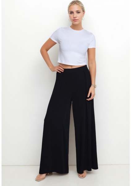 Pile Detaylı Geniş Paça Pantolon fiyatları