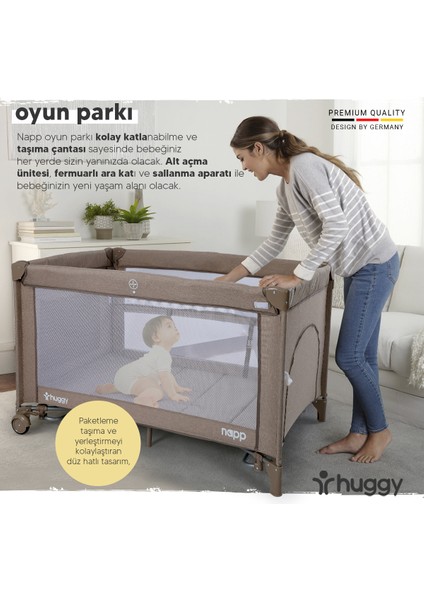 Napp 6 In 1 Anne Yani Park Yatak Oyun Parkı 70X120 XL