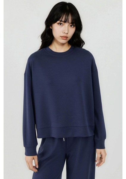 Kadın Modal Touch Basic Sweatshirt Lacivert fiyatları