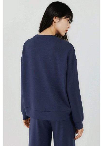 Kadın Modal Touch Basic Sweatshirt Lacivert