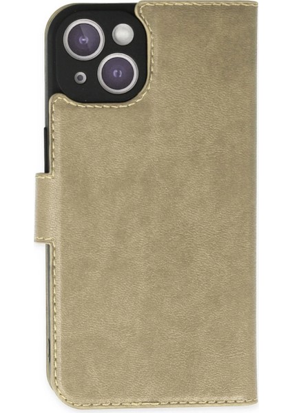 Bfs iPhone 14 Plus Kılıf Trend S Plus Kapaklı Kılıf - Gold