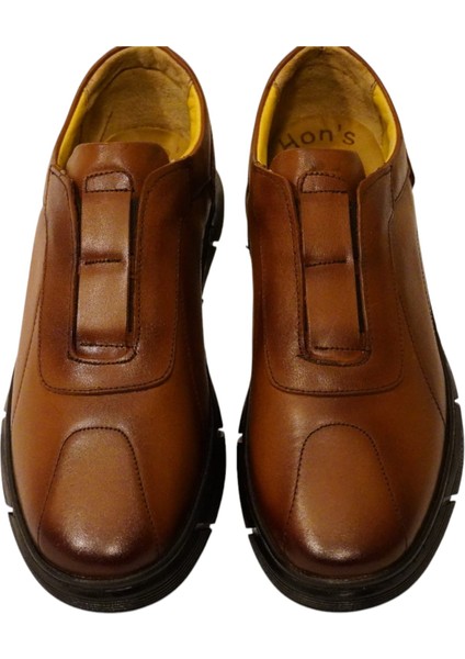 Hakiki Iç Dış Deri Erkek Ayakkabı Poliüretan Taban Ortopedik Tabanlık Bağcıksız (HSA004 ) indirimleri