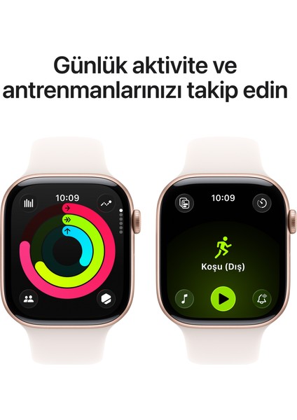 Watch Series 11 Gps, 42 mm Roze altın Rengi Alüminyum kasa ve Bulut pembesi Spor kordon - m/l fırsatları