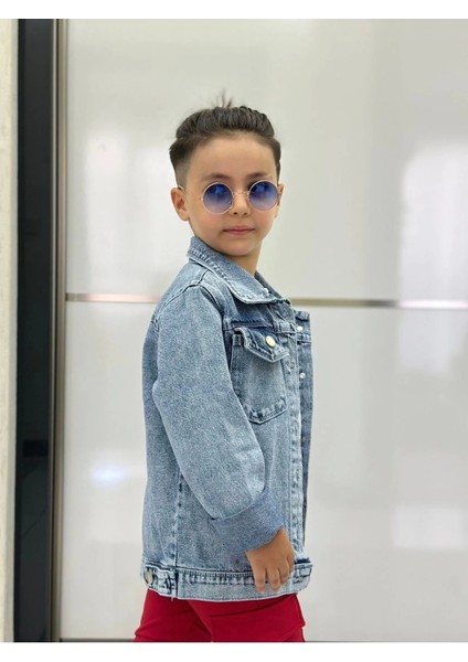 Mickey Mause Nakışlı Kot Ceket-Bayramlik