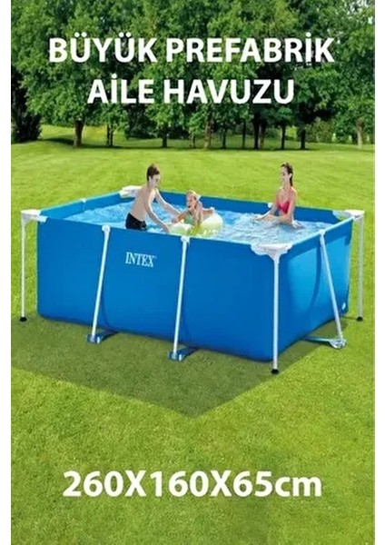 28271NP Prefabrik Aile Havuzu 260 x 160 x 65 cm Metal Profillerle 2282 lt Su Kapasitesi