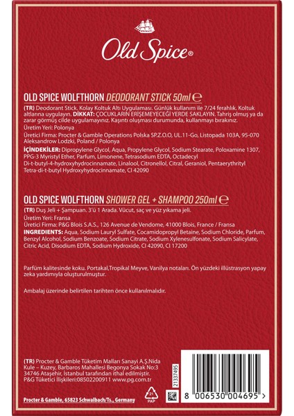 Gamer Hediye Seti: Wolfthorn deodorant Stick 50 Ml + duş jeli 250ML