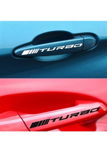 Turbo Yazılı Kapı Kolu Sticker Etiket Modeli