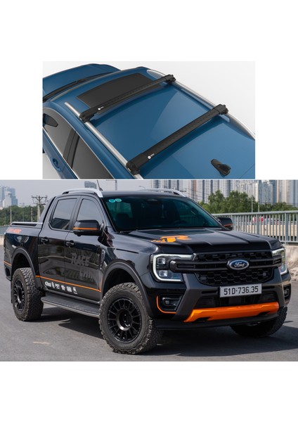 Air-1 Ford Ranger Wildtrak (T9) 2024-2025 Double Cab Portbagaj Ara Atkı Seti Siyah