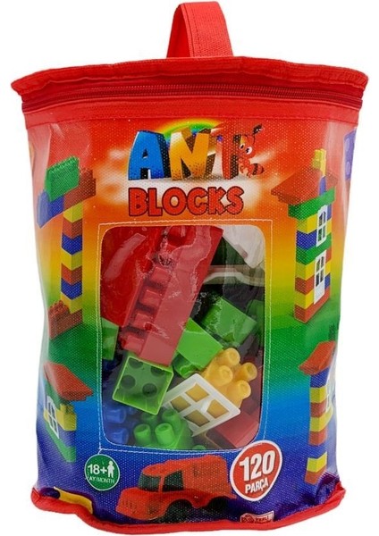 Asya Oyuncak Parçalı Setler Ant Bloklar 120 Parça Çantalı