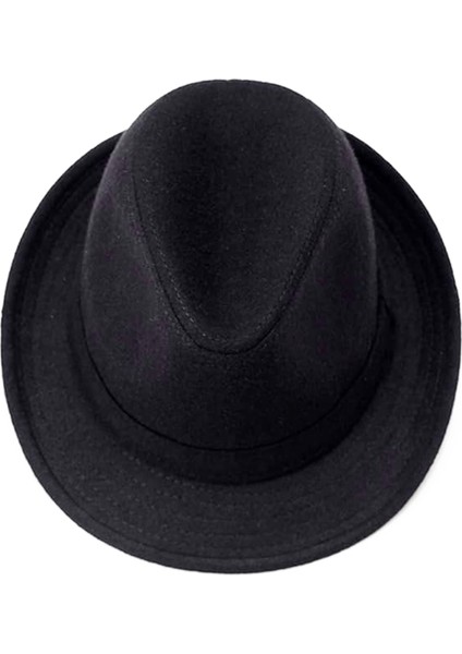 Çocuk Boy Siyah Kumaş Fötr Şapka Gösteri Şapkası Michael Jackson Şapkası 54 No fiyatları