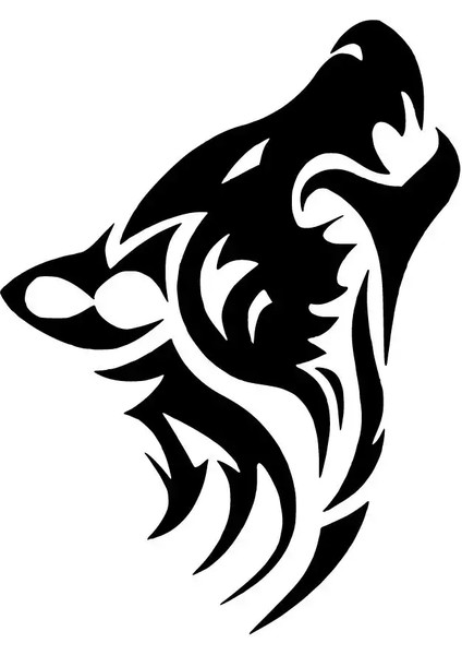 Öfkeli Bozkurt Oto Özel Yeni Sticker Siyah 25 x 32 cm