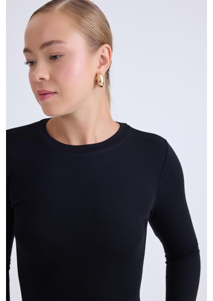 Yuvarlak Yaka Uzun Kol Kalem Elbise fiyatları