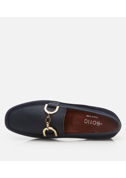 Kadın Deri Lacivert Loafer