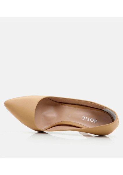Kadın Deri Bej Stiletto