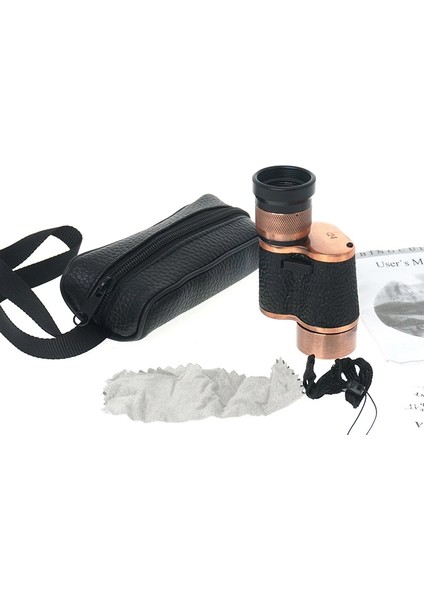 6X24 Baıgısh, Askeri Tarzi Pirinç ve Deri Kaplamalı, Deri Çantalı Monocular Dürbün Princ
