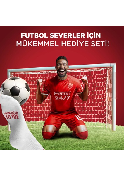 Footballer Hediye Seti: Captain Deodorant stick 50 Ml, duşjeli 250 Ml ve çorap