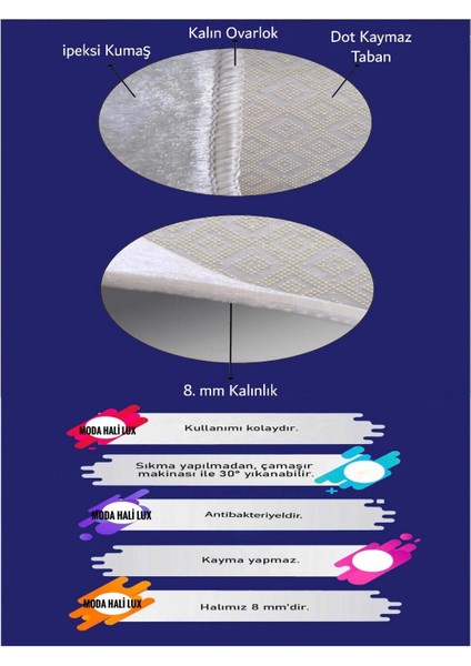 Krem Kaymaz Tabanlı Halı Makinede Yıkanabilir Halı Dijital Baskı Antialerjik Halı Yolluk modelleri