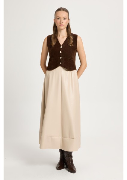 Taş Beli Lastikli Uzun Deri Etek 30024 fiyatları