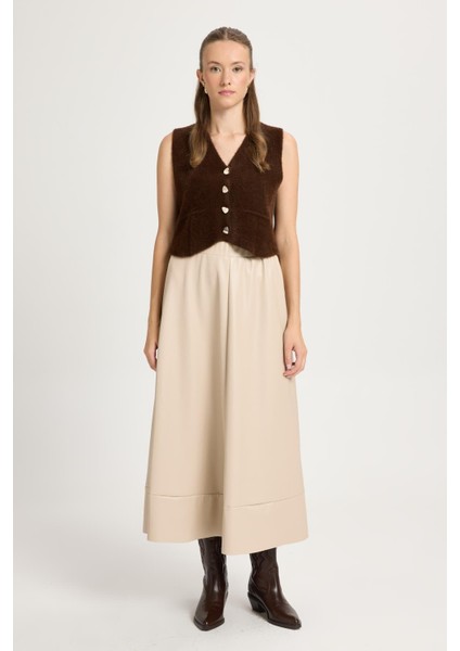 Taş Beli Lastikli Uzun Deri Etek 30024 fırsatları