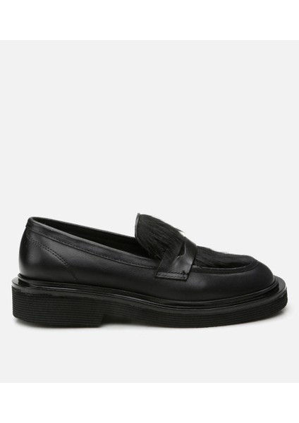 01ayh293750a100 Deri Siyah Kadın Loafer