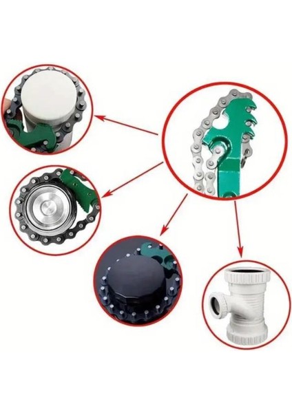 Ayarlanabilir Zincirli Oto Yağ Filtre Sökme Anahtarı 12 Inç modelleri