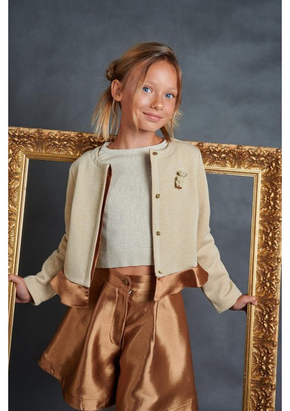 Bg Store Kız Çocuk Altın Ceket modelleri