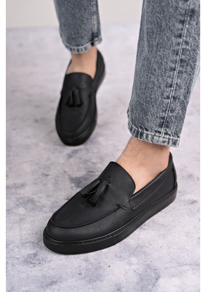 ET153 Bloom Bağcıksız Püsküllü Cilt Erkek Günlük Spor Klasik Ayakkabı St - Siyah indirimleri