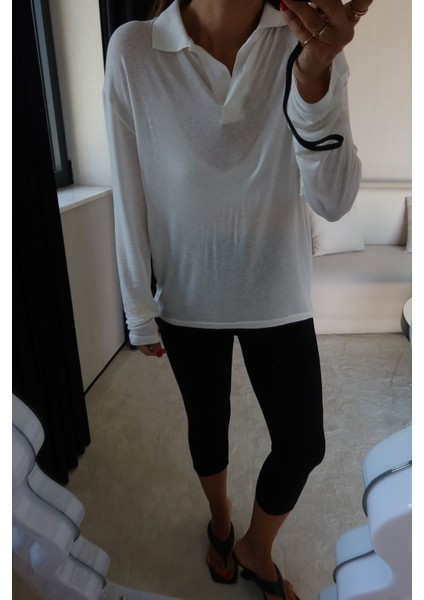 Polo Yaka Uzun Kollu Basic Bluz modelleri